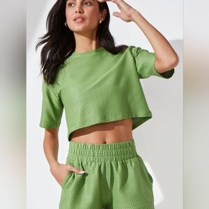 Noli Yoga Green Textured Two-Piece Set